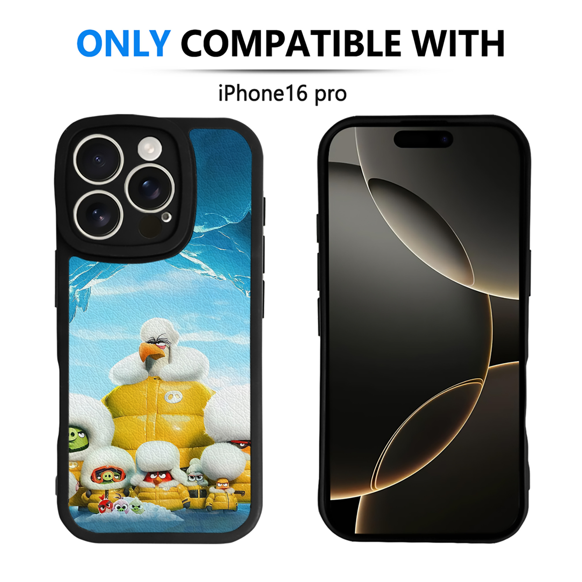（画像用） Angry Birds アングリーバード 【iPhone 16シリーズ対応】シリコンスマホケース（レザー調） 材質：シリコン